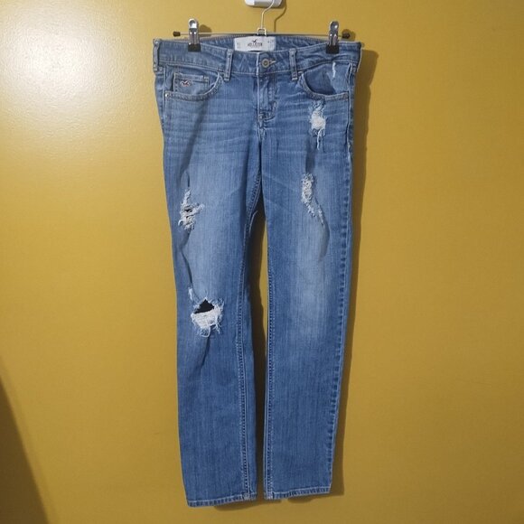 Hollister Straight Leg Distressed Jeans Size 27 x 31 - Picture 1 of 6